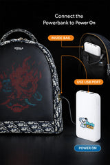 Designer LED Backpack Powered by USB Power Bank