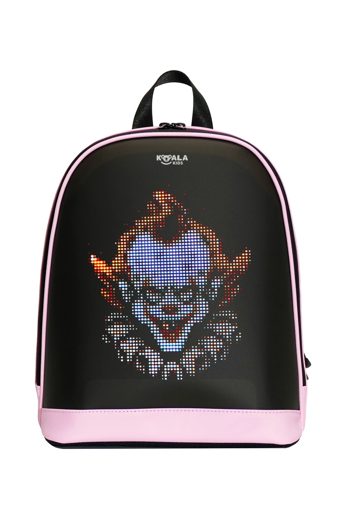 Pink LED Backpack with App Controlled Display Showing Custom Text and Animations